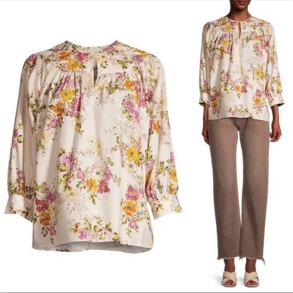 Johnny Was Isabella Floral Three-Quarter Sleeve Blouse - Picture 1 of 6